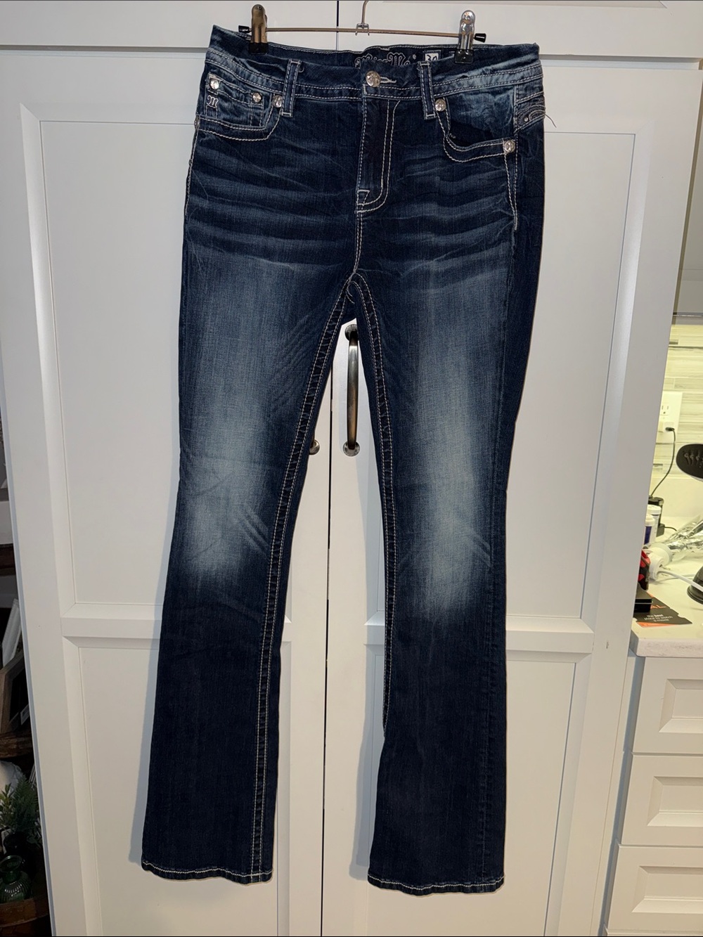 Miss Me Mid Rise Easy Bootcut Jeans Dark Wash Size 30